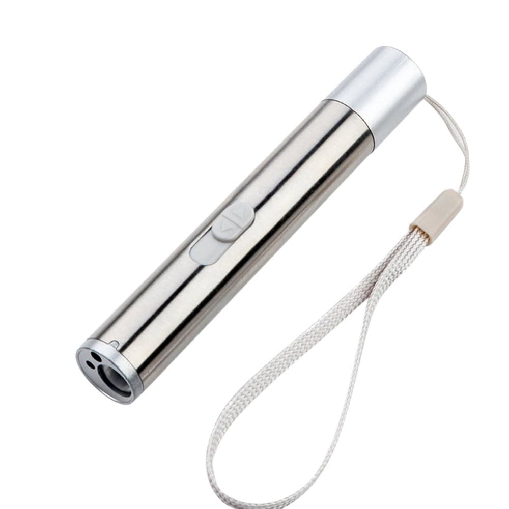 Led Flashlight Mini Portable Torch Lamp Silver 11.50*1.50*1.50cm