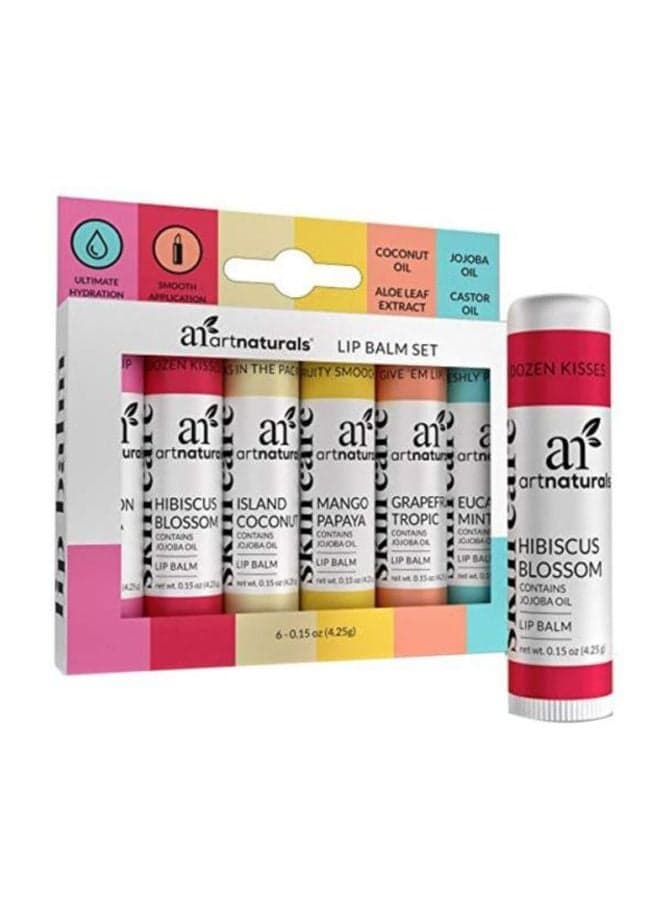 6-Piece Natural Beeswax Lip Balm Set
