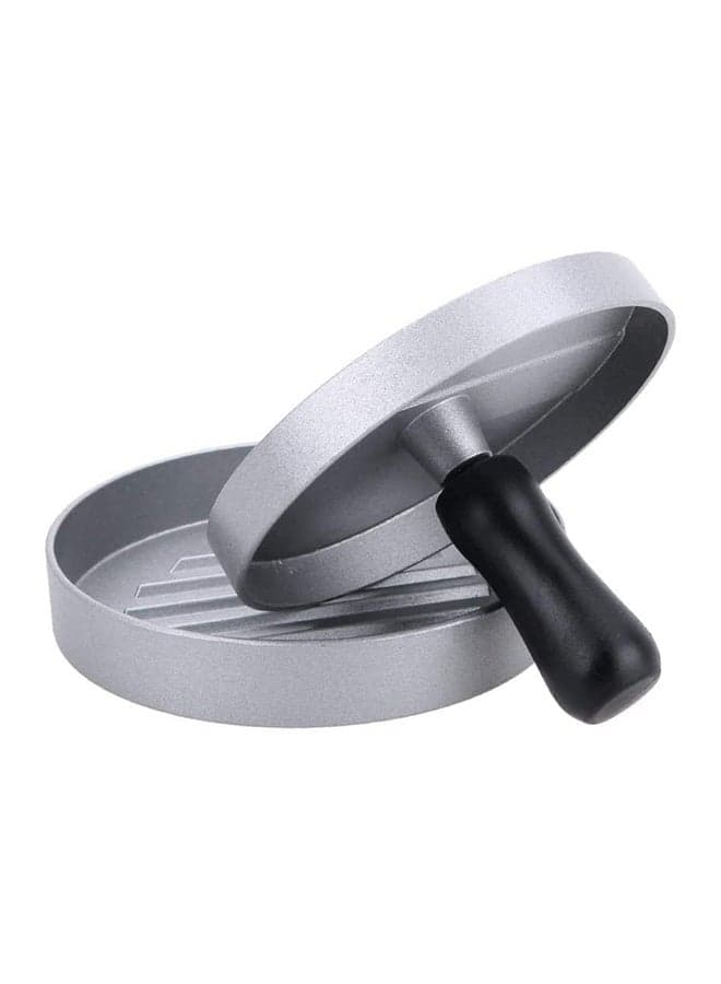 Pressure Meat Patty Maker Mould Silver 11.5x11.5x2cm
