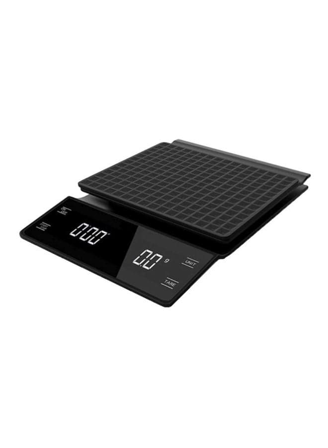 Food Scale With Timer And Waterproof Silicone Pad Black 18cm