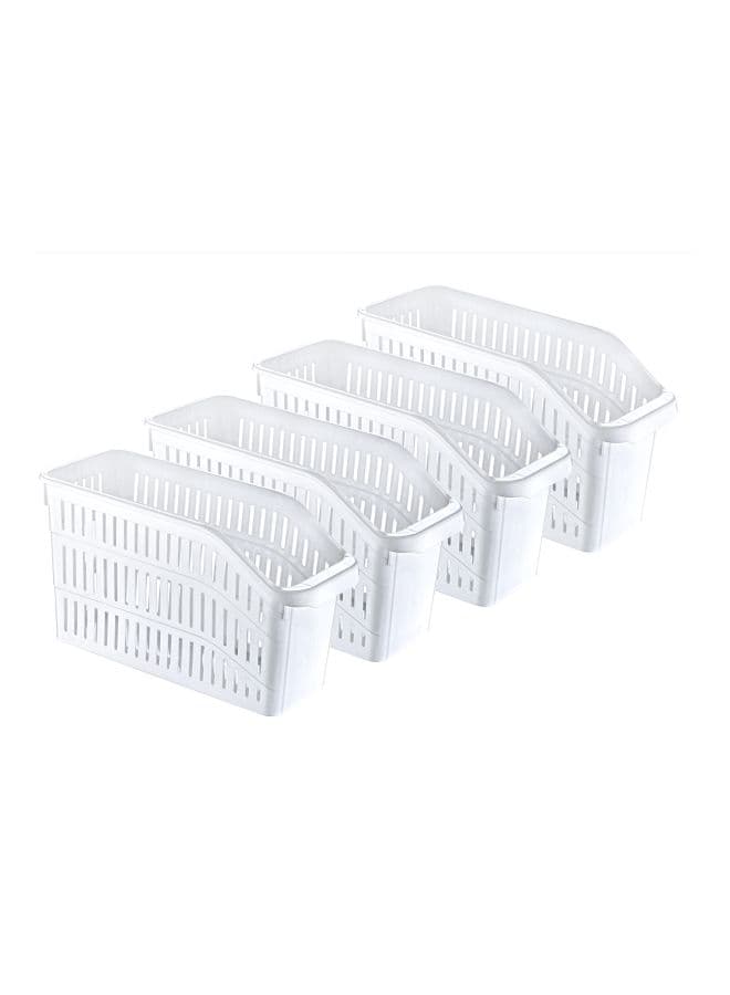 4-Piece Orgamix Fridge Organizers White 13x30x17cm