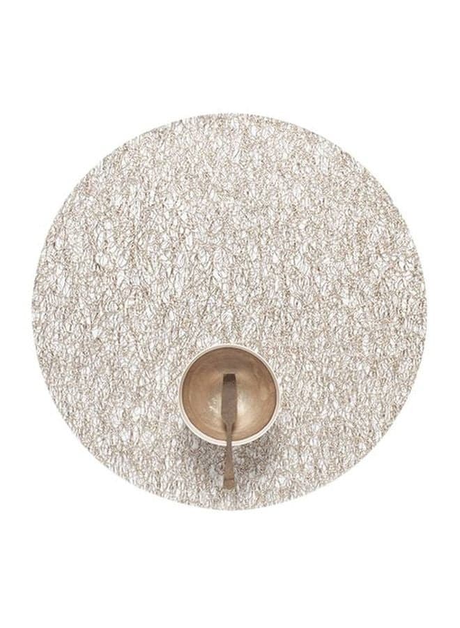 Vinyl Metallic Lace Round Placemat Gold 39x39cm