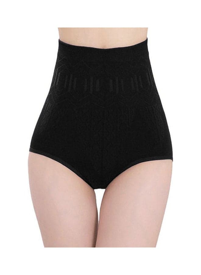 Women's Seamless High Elastic High Waist Tummy Control Body Shaper Briefs Pants Black