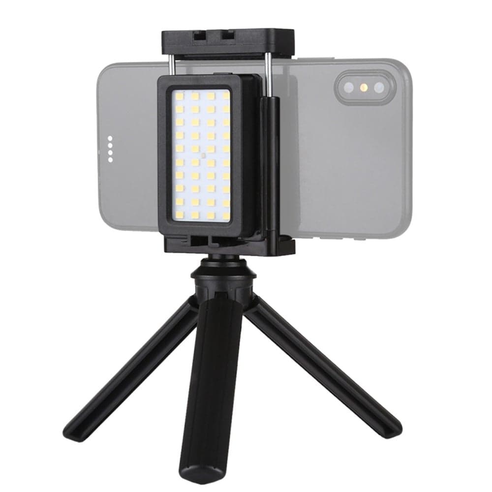 Smartphone Tripod Stand with In-Built LED Fill Light Black