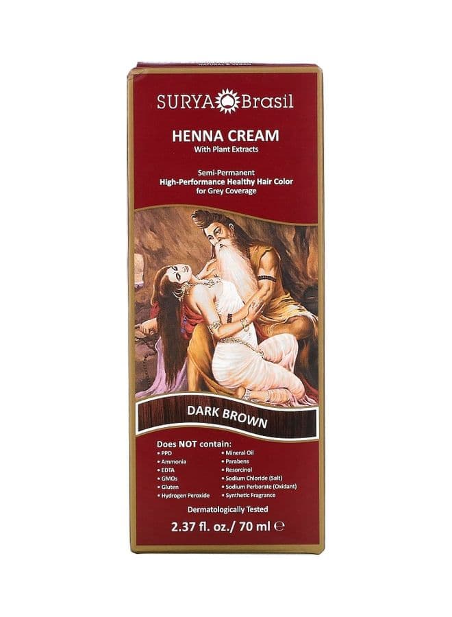 Surya Brasil Henna Cream High-Performance Grey Coverage Dark Brown 70grams