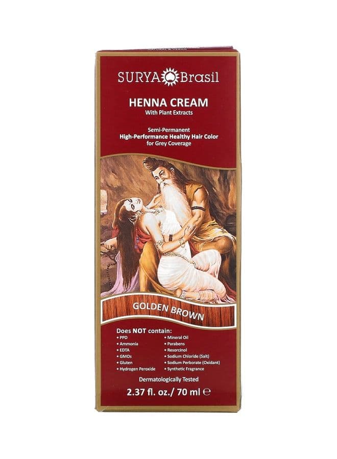 Surya Brasil Henna Cream High-PerformanceGrey Coverage Golden Brown 70grams