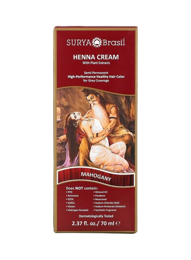 Surya Brasil Henna Cream Hair Color and Condition Treatment Mahogany 70ml