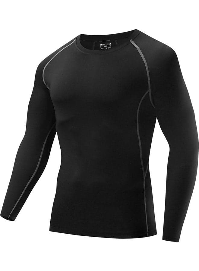 Men Long Sleeve Compression Jersey Active Sports Base Layer T-Shirt M 25 x 1 x 22cm
