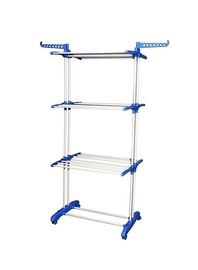 3 Layer Clothes Hanger Silver/Blue 170x126x64cm