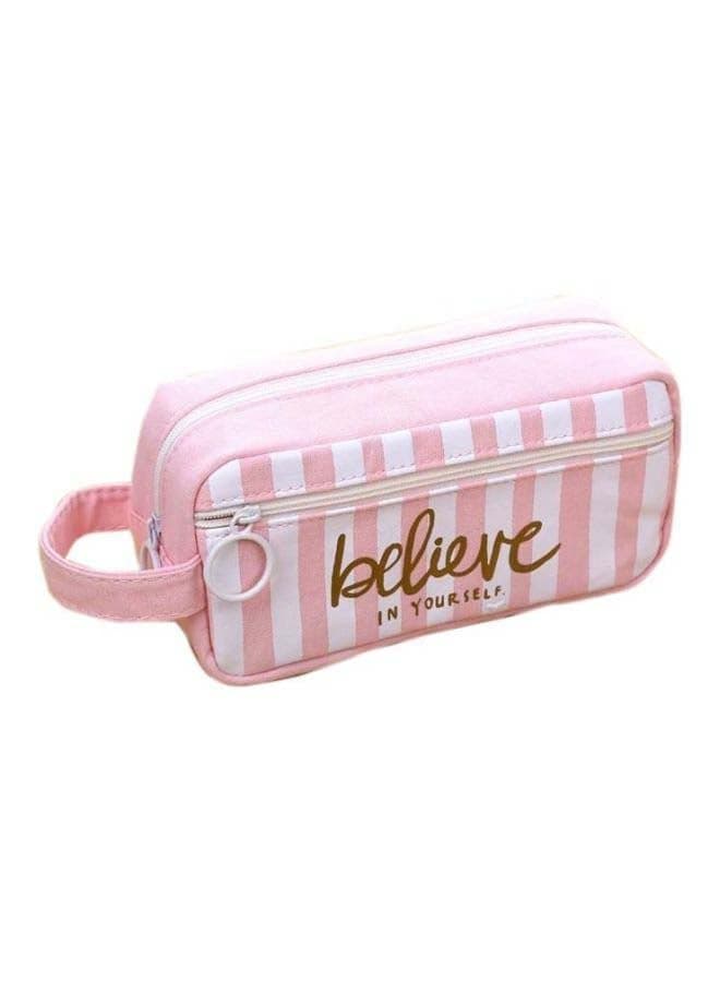 Check Design Pencil Case Pink/White