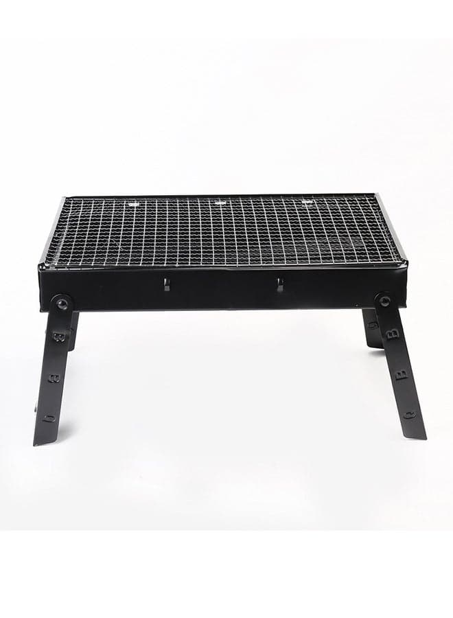 Portable And Foldable Charcoal Grill For Outdoor Barbecues Black
