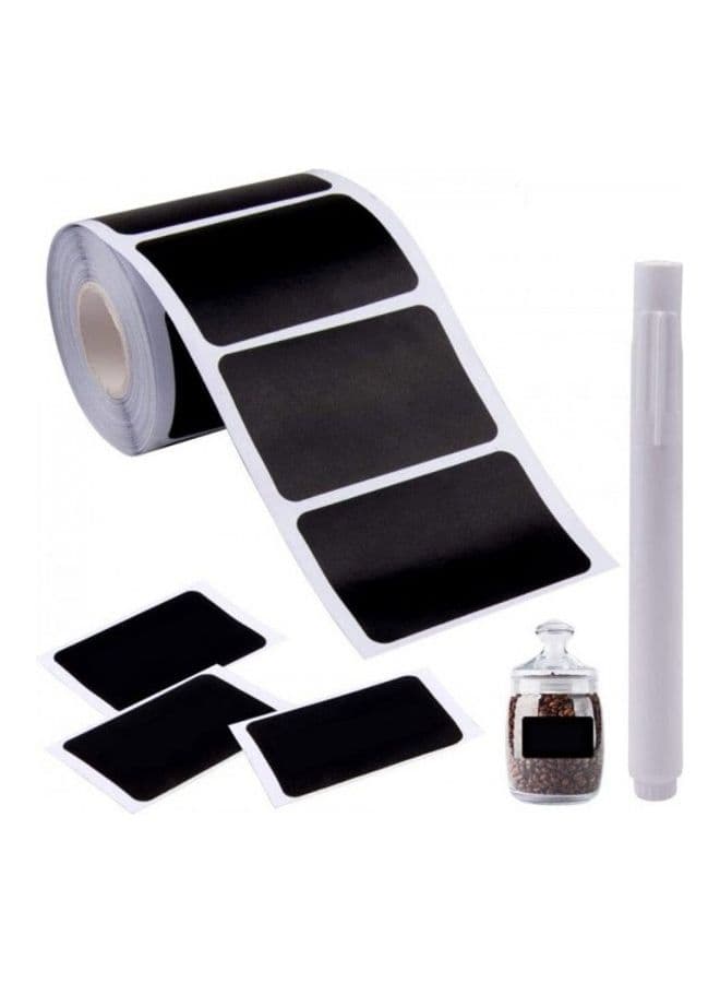 120-Piece Chalkboard Label With Marker Black