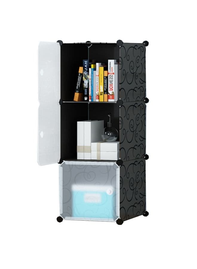 3-Modular Detachable Storage Cabinet Black/White 39x37x111cm
