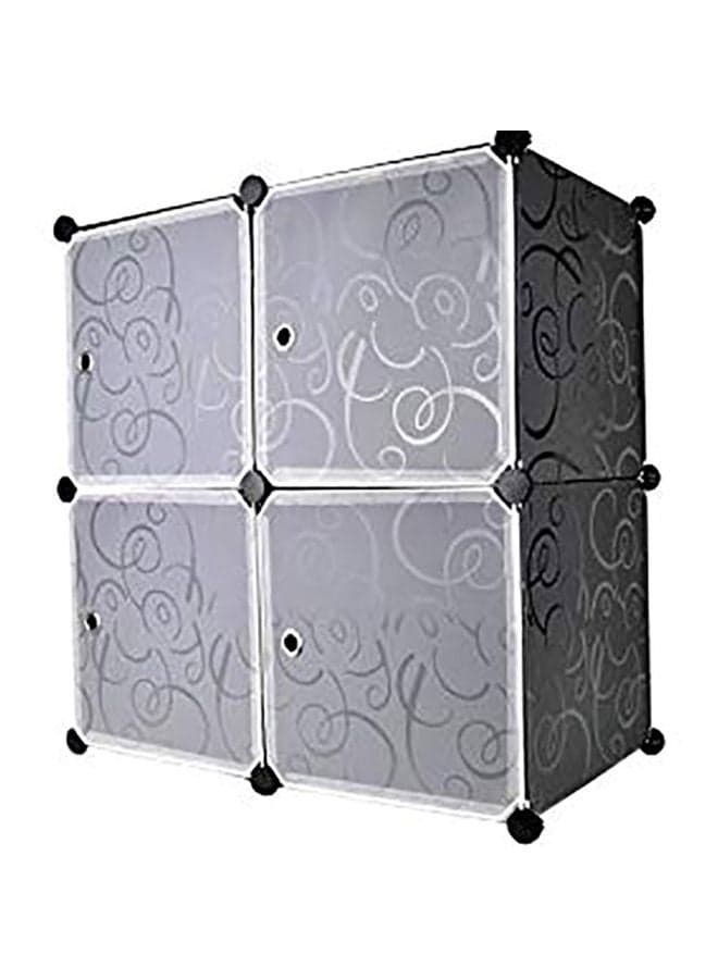 4-Modular Detachable Storage Cabinet Black/White 75x37x75cm