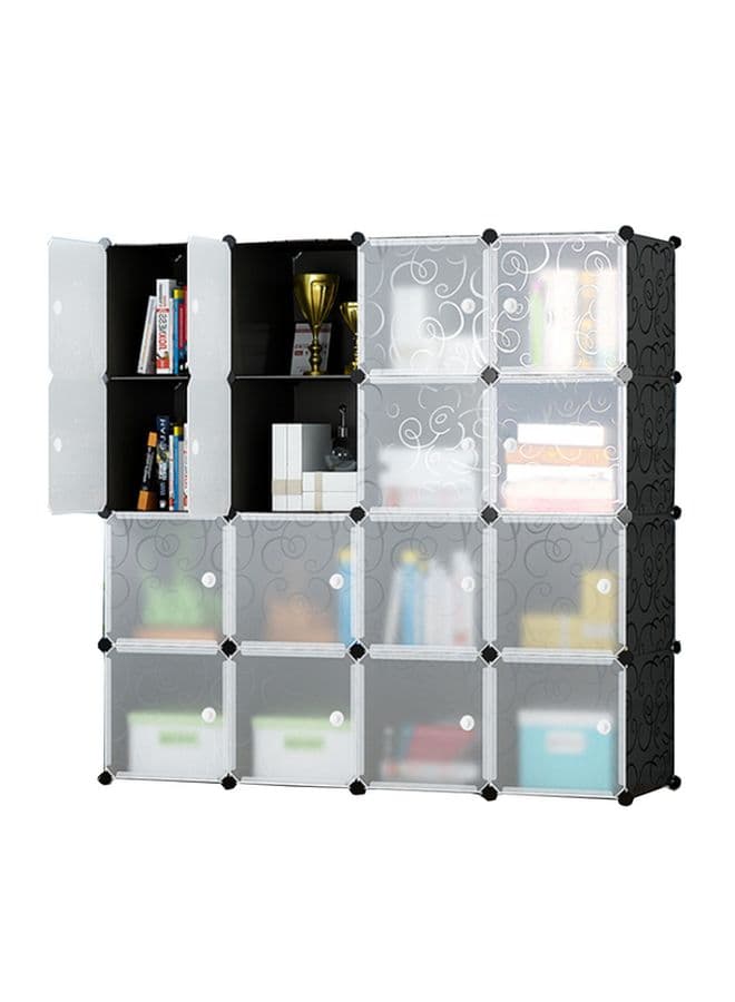 16-Modular Detachable Storage Cabinet Black/White 147x37x147cm