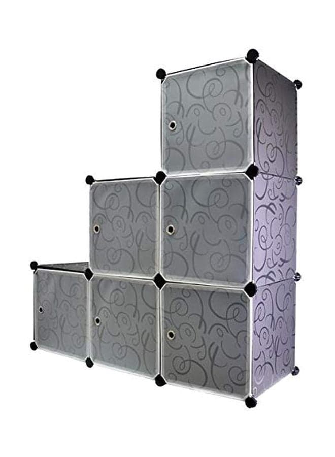 6-Modular Detachable Storage Cabinet Black/White 111x37x111cm