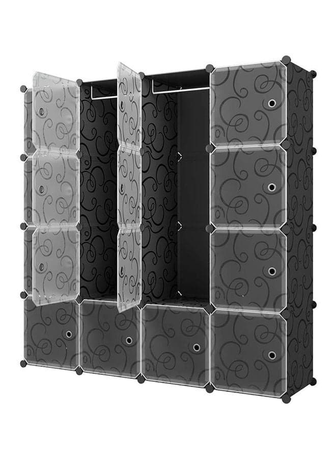 16-Modular Detachable Closet Black/White 147x47x147cm