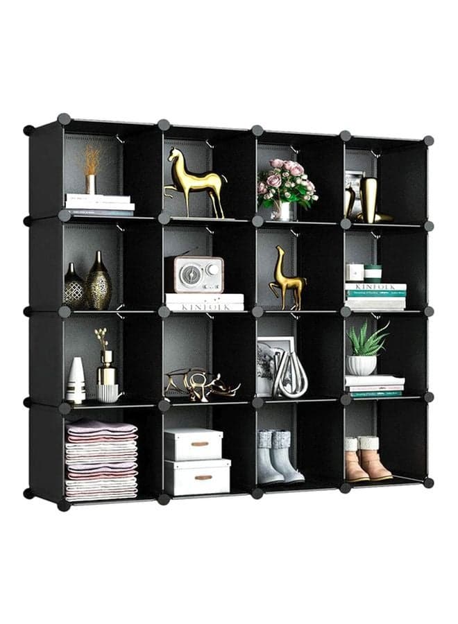 16 Cube Foldable Storage Cabinet Black 147x37x147cm