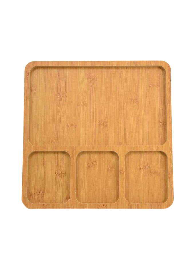 4 Division Serving Plate Brown 30x30cm