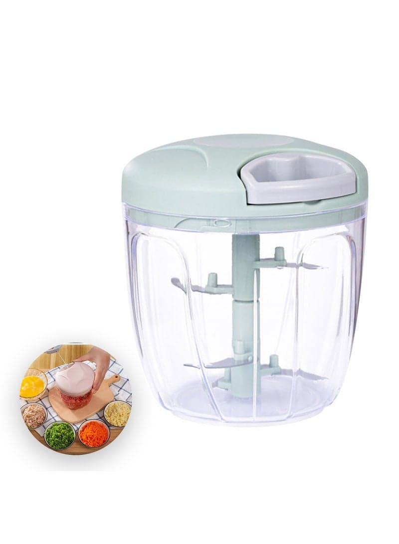900ml Hand Pull String Manual Food Chopper Processor Green