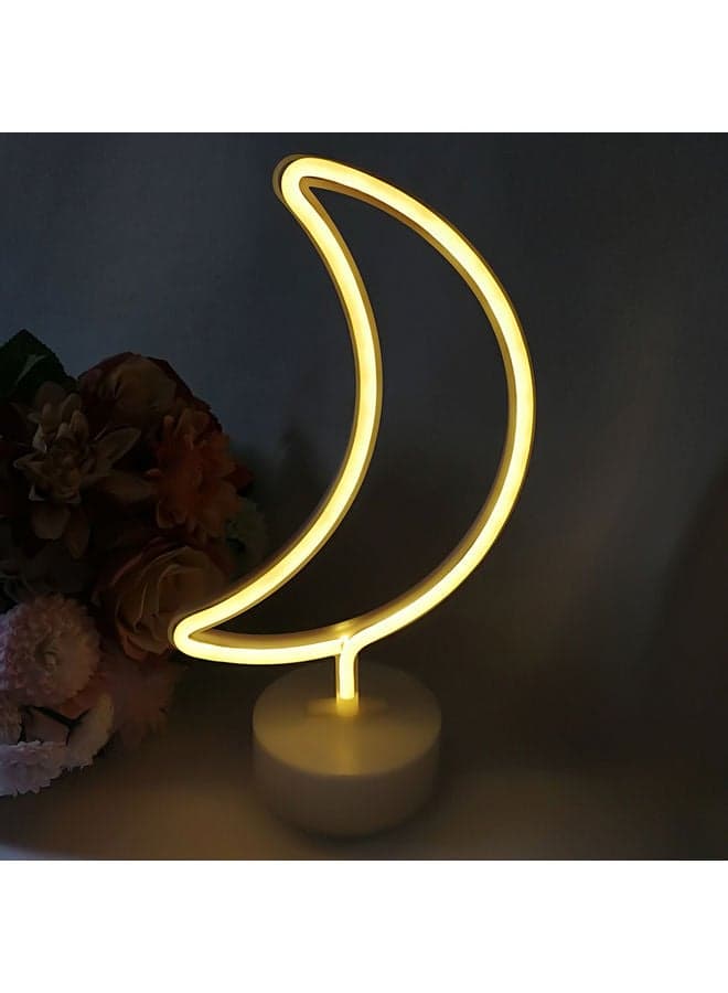 Lightning Neon Signs LED Light With Holder Base Yellow 25.0x23.8x5.5cm