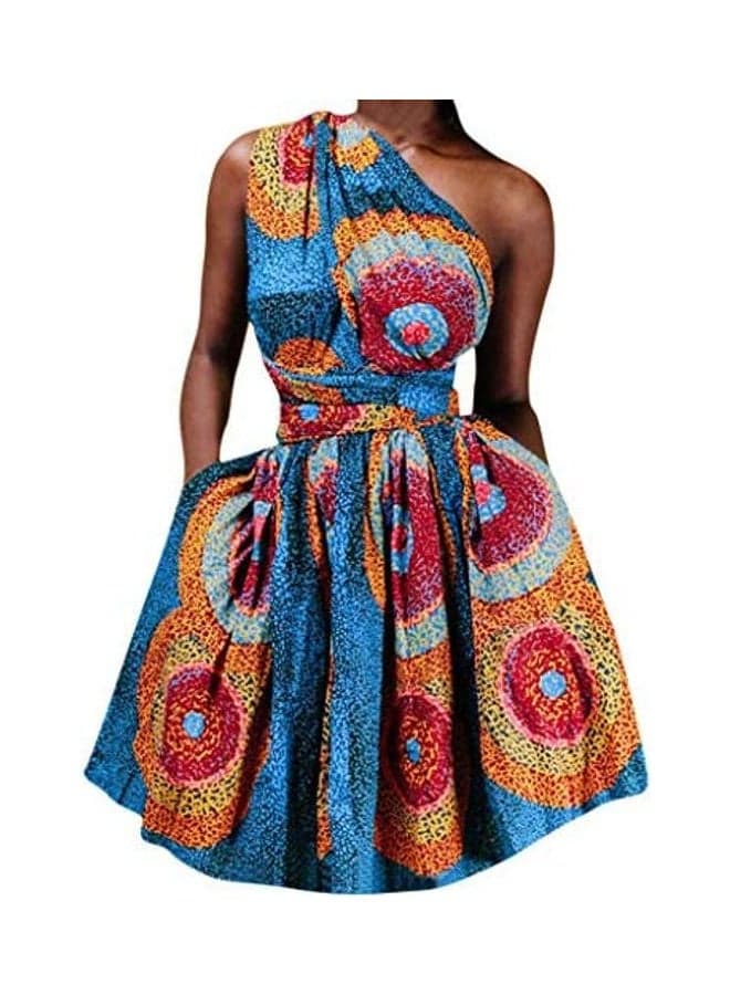 African Printed Elegant Party Dress Multicolour