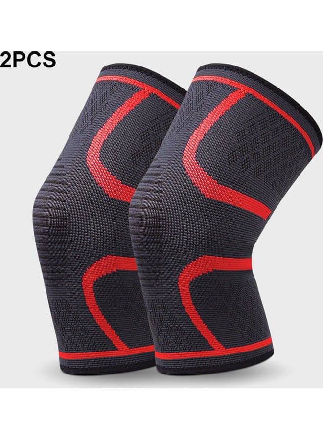 2-Piece Fabric Joint Pain-Relief Knee Pad Set 20 x 5cm