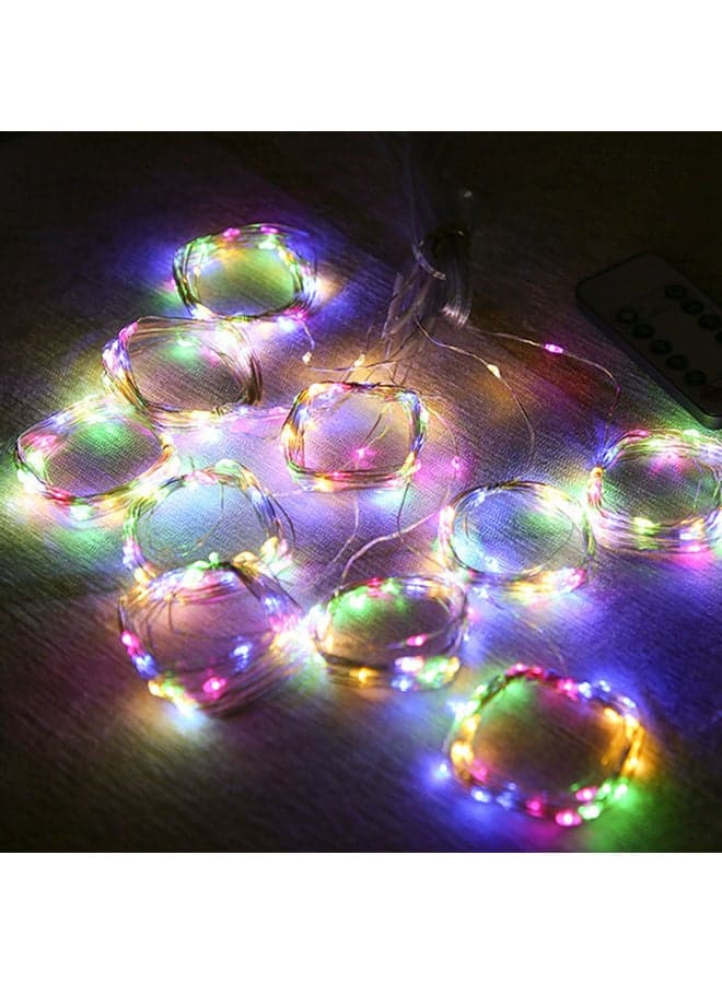 300Led USB Remote Control Copper Wire Lamp Maid's Heart Room Curtain Decoration Low Voltage Light String Multicolour Light multicolour 14*2*9cm