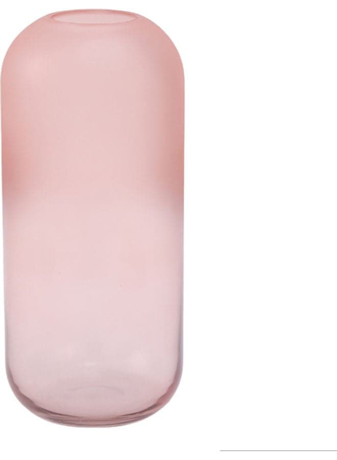 Simple Peach Powder Frosted Table Decorative Glass Vase Pink 28.5cm