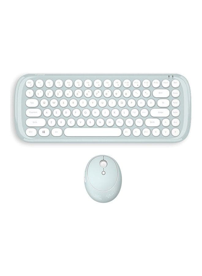 Mofii CANDY Combo Wireless 2.4G Pure Color 84 Key Mini Keyboard Mouse Set With Circular Punk Key Caps Green Green