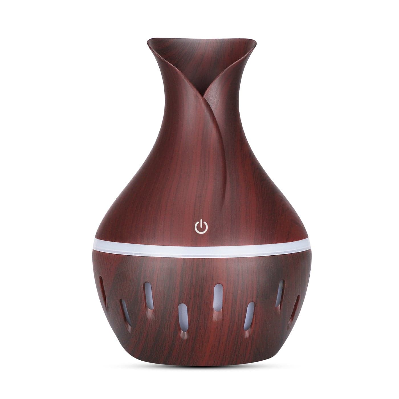 300ml Aromatherapy Essential Oil Diffuser With 7 Led Night Light Dark Brown 15.5cm