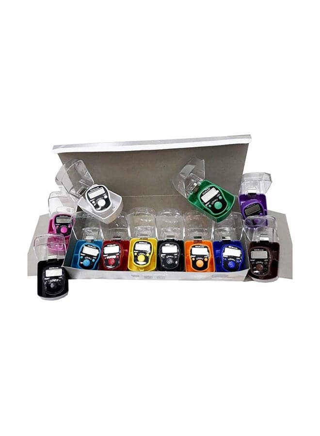 12-Piece LED Digital Tasbeeh Handheld Tally Counter With Case Multicolour