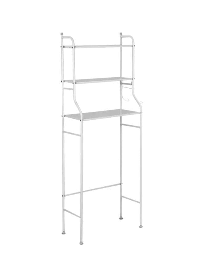 3-Tier Bathroom Storage Rack White 58x24x164cm