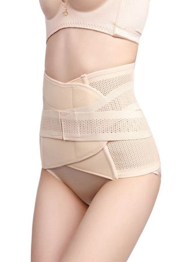 Double Steel Boned Body Shaper Beige