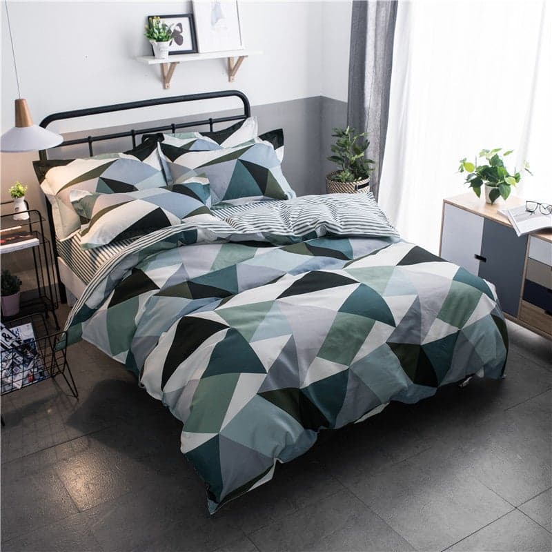 4-Pieces Super King Size Design Bedding Set Polyester Multicolour