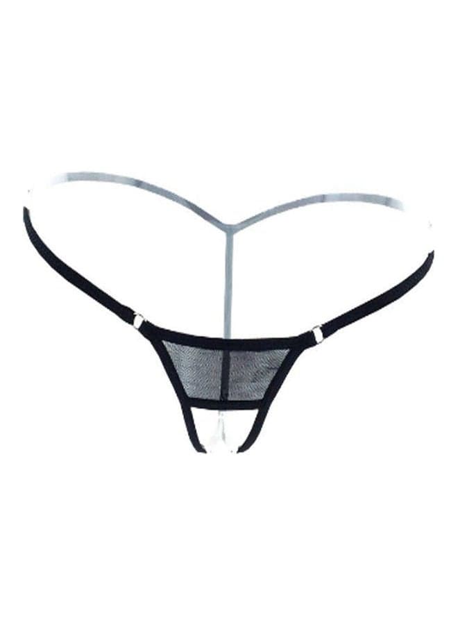 Crotchless Mesh See-through Women Underwear Erotic Thongs G-string Briefs Black