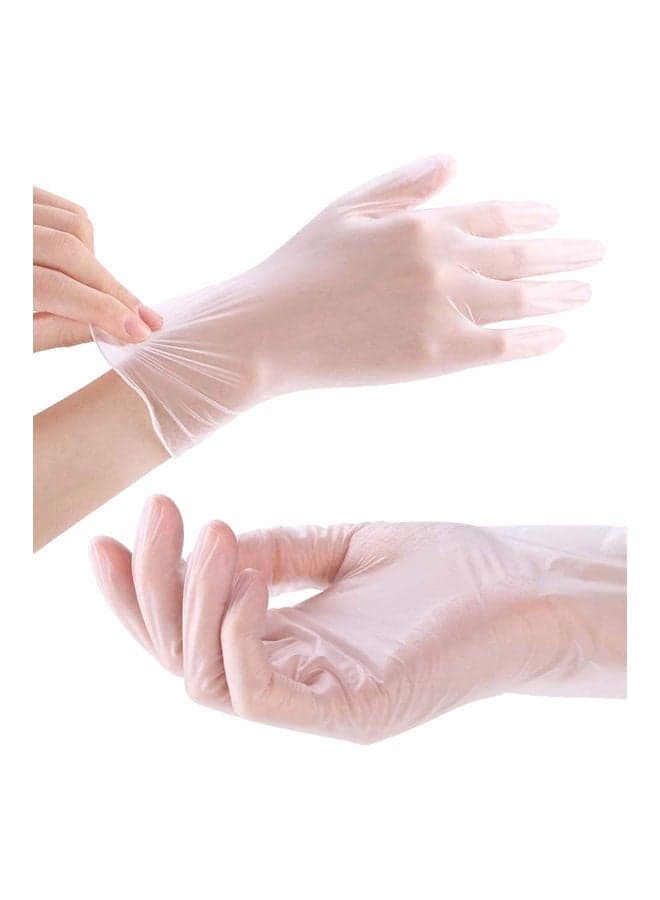 200-Piece High-Quality Disposable Vinyl Hand Gloves Clear Large