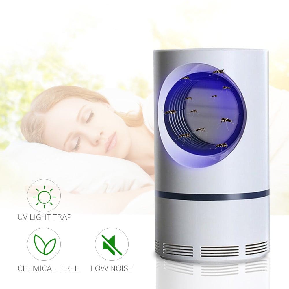 UV LED Light USB Power Suction Mosquito Killer Lamp Indoor Bug Zapper White 18cm