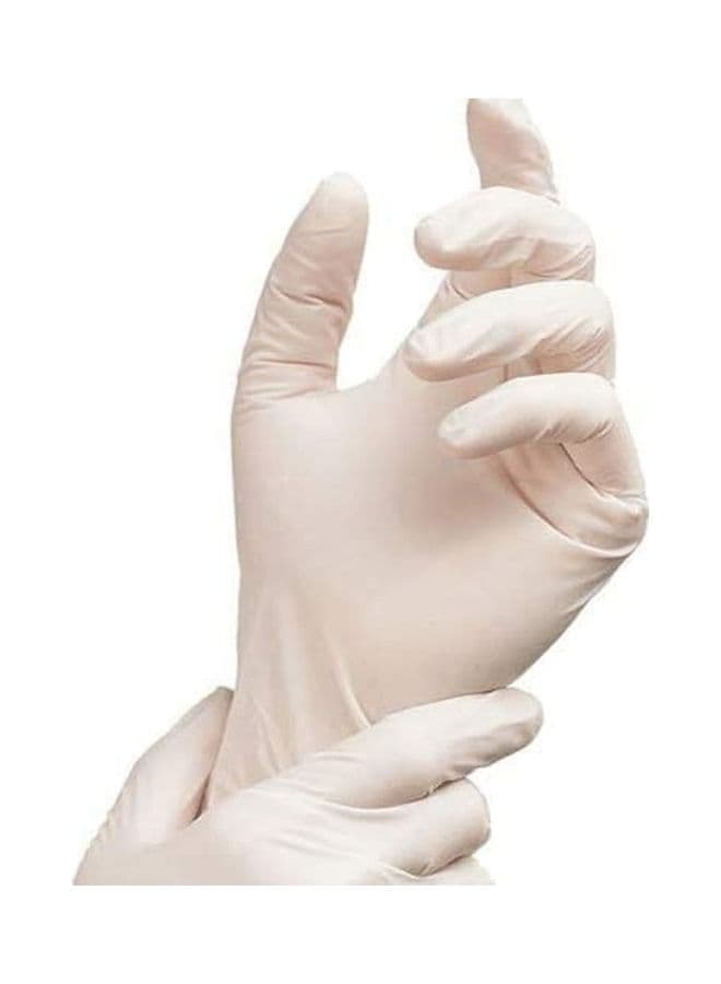 High Quality Disposable Latex Hand Gloves | Large | 100 PCs In 1 Box White Large