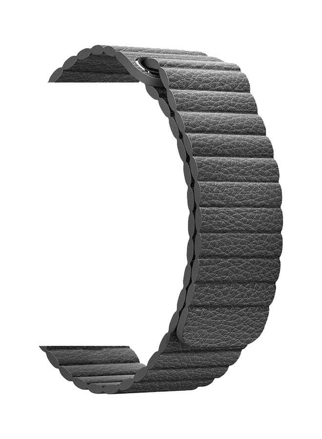 Magnetic Leather Band For Apple Watch 42/44/45/49 mm Black