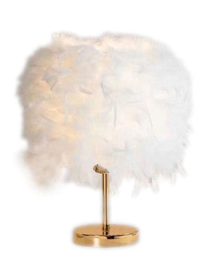 Feather Table Lamp White/Gold 18x25cm