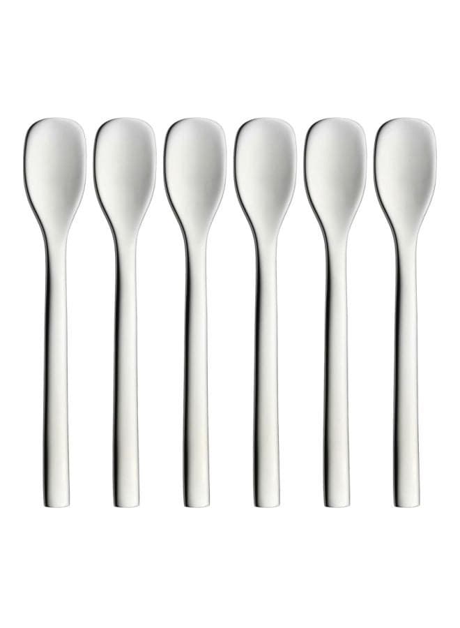 6-Piece Nuova Espresso Paddles Set Silver 10cm