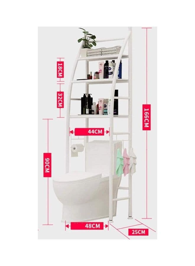 Metal Toilet Space Saver Shelf White 166cm