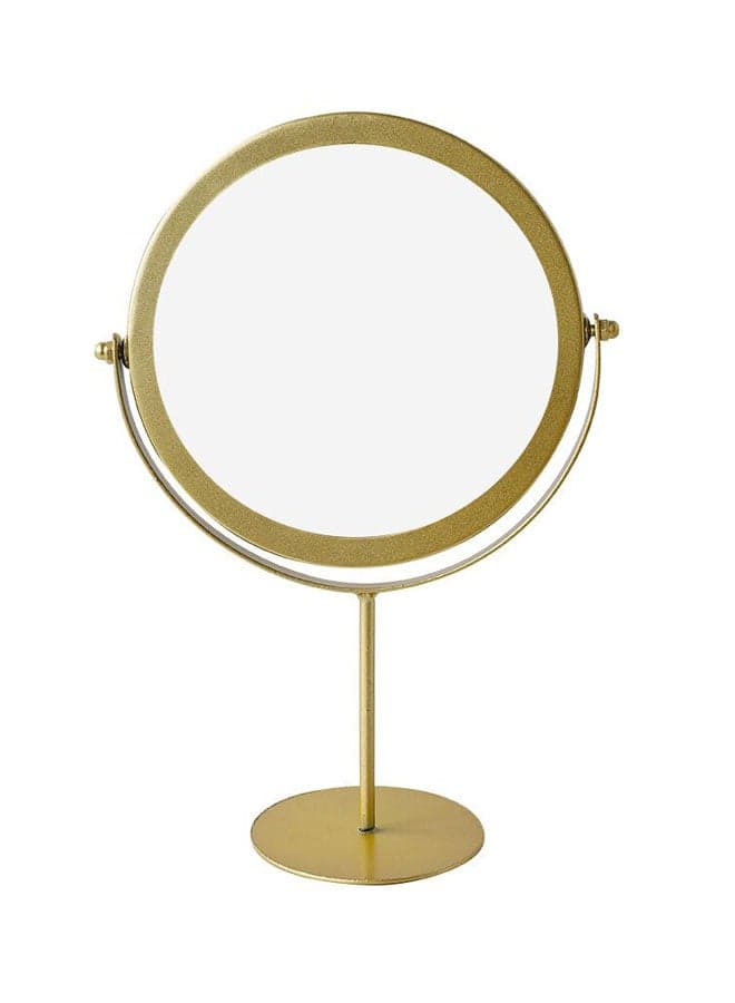 Table Mirror With Stand Gold 16.5x27cm