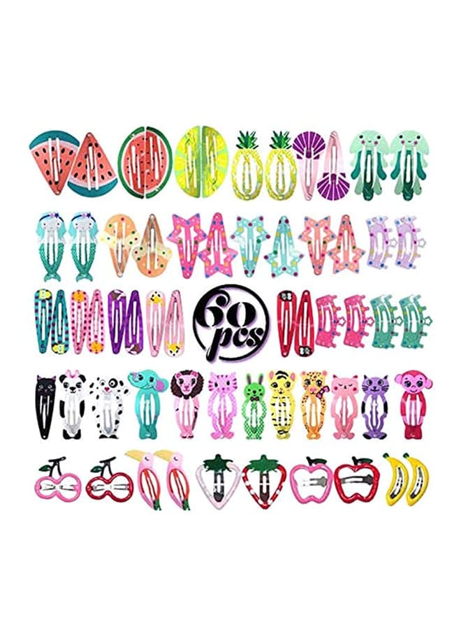 60-Pieces Hair Clips Multicolour