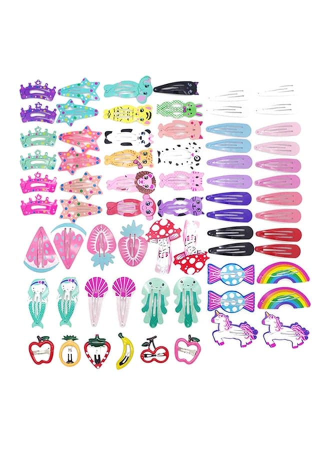68-Piece Animal Pattern Hair Clips Multicolour