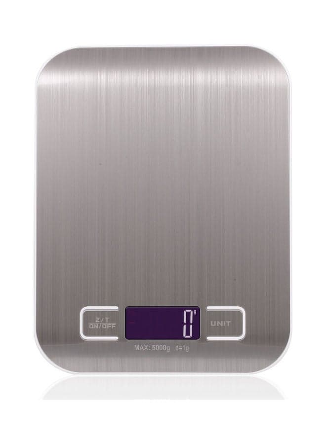 Kitchen Scale Digital Food Scale 5KG Silver 21.00 x 3.00 x 16.50cm