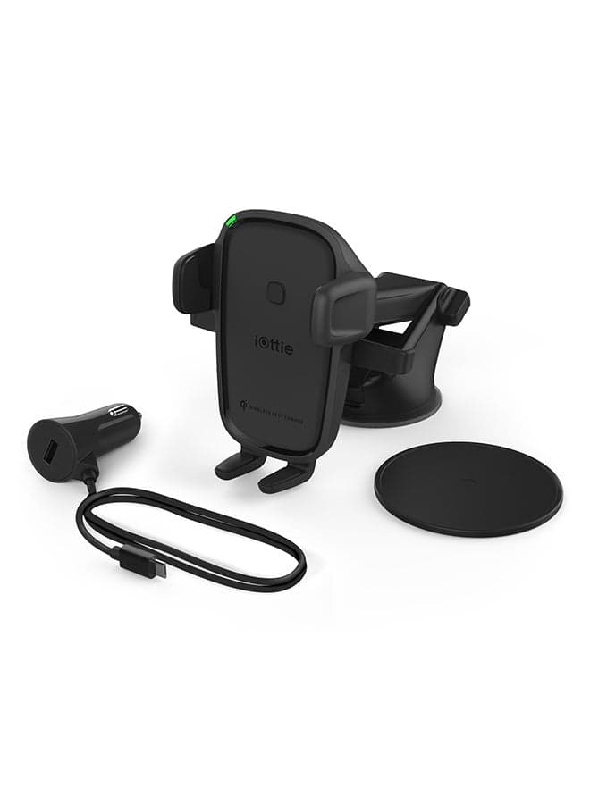 Easy One Touch Wireless 2 Car Mount And Charger Black
