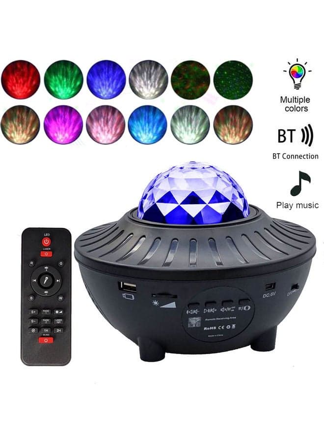 Starry Projector LED Night Lamp With Remote Control Black 16.7*13.5*16.7cm