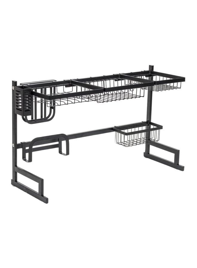 2 Tier Fully Customizable Dish Drying Rack Black 85x32x52cm